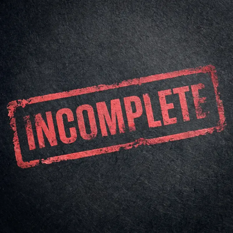 INCOMPLETE status stamp